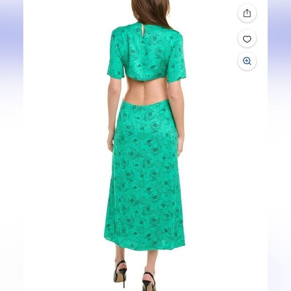 The Kooples Graphic Poppies Cutout Midi Dress NWT - Picture 4 of 14